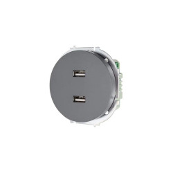 Розетка 2-м СП OSEN USB разъем механизм сер. матов. LEZARD 743-7488-192