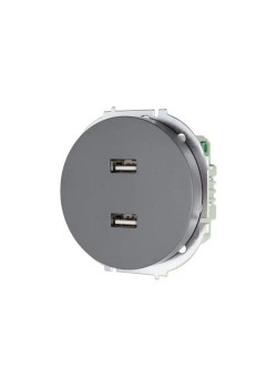 Розетка 2-м СП OSEN USB разъем механизм сер. матов. LEZARD 743-7488-192