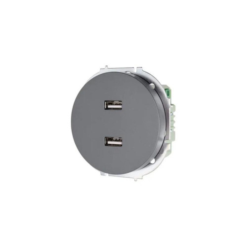 Розетка 2-м СП OSEN USB разъем механизм сер. матов. LEZARD 743-7488-192