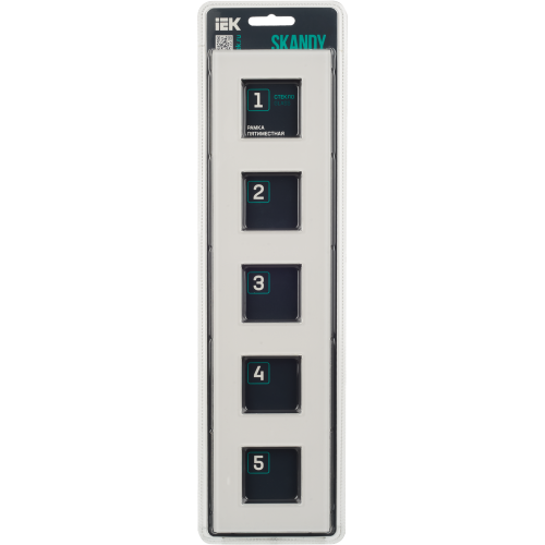 SKANDY Рамка 5-местная SK-F25W стекло арктический белый IEK SKANDY Рамка 5-местная SK-F25W стекло арктический белый IEK