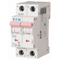 Выключатель автоматический модульный 2п C 2А 6кА PL7-C2/2-DC EATON 264896