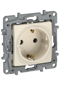 IEKETIKA Розетка 1-местная с заземлением без защитных шторок 16А 6723211 слоновая кость IEK
