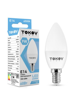 Лампа светодиодная 9Вт С37 6500К Е14 176-264В (TKL) TOKOV ELECTRIC TKL-C37-E14-9-6.5K
