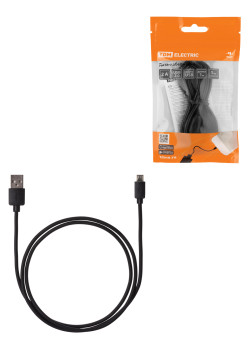 Дата-кабель, ДК 1, USB - micro USB, 1 м, черный, TDM