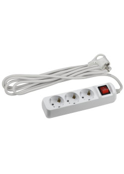 Удлинитель 3х3м с заземл. 10А IP20 UX-3es-3m ПВС 3х0.75 с выкл. Эра Б0035751