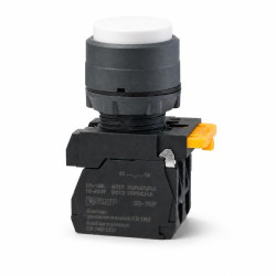 Кнопка выпирающая SB-25 без фиксации 1NO+1NС белая IP65