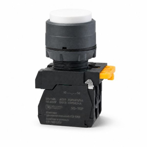 Кнопка выпирающая SB-35 с фиксацией 1NC белая IP65