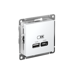 ATLASDESIGN USB РОЗЕТКА А+С, 5В/2,4А, 2х5В/1,2А, механизм, ЛОТОС