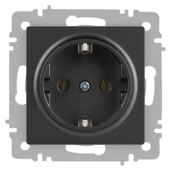 Розетка 1-м СП Accent 6-202-07 16А IP20 250В 2P+E Schuko графит Intro Б0063697