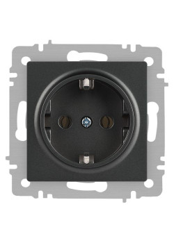 Розетка 1-м СП Accent 6-202-07 16А IP20 250В 2P+E Schuko графит Intro Б0063697