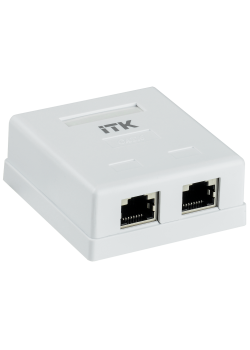 ITK Настенная информационная розетка RJ45 кат.6 FTP 2-порта