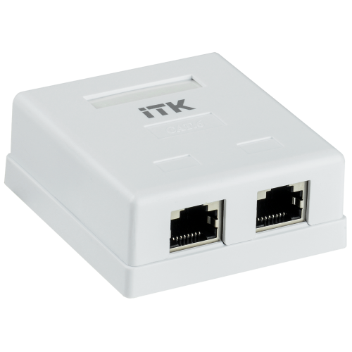 ITK Настенная информационная розетка RJ45 кат.6 FTP 2-порта