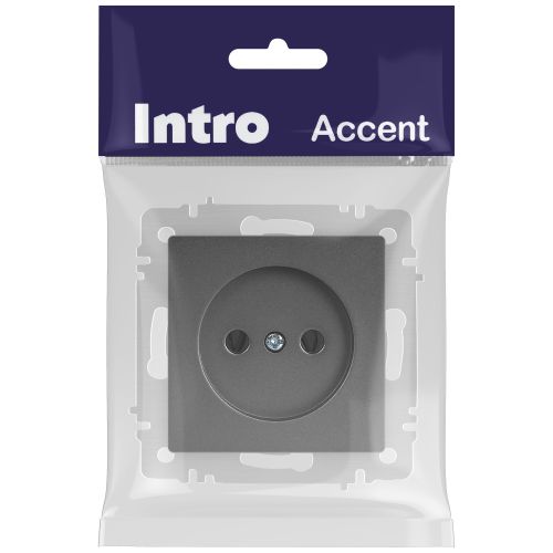 Розетка 1-м СП Accent 6-201-07 16А IP20 250В 2P графит Intro Б0063669 Розетка 1-м СП Accent 6-201-07 16А IP20 250В 2P графит Intro Б0063669