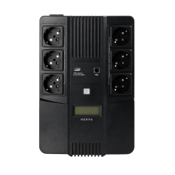 Источник бесперебойного питания NERPA RU 800ВА/480Вт, LCD, 6 розеток Schuko, Зарядка USB, АКБ 9 Ач/12 В