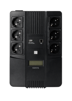 Источник бесперебойного питания NERPA RU 800ВА/480Вт, LCD, 6 розеток Schuko, Зарядка USB, АКБ 9 Ач/12 В