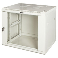 Шкаф коммутационный Lanmaster (TWT-CBWPG-9U-6X4-GY) настенный 9U 600x400мм пер.дв.стекл 60кг серый