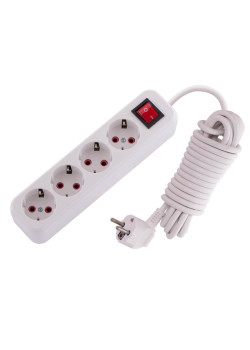 Удлинитель 4х5м с заземл. 16А IP20 Lila с выкл. LEZARD 720-0405-402