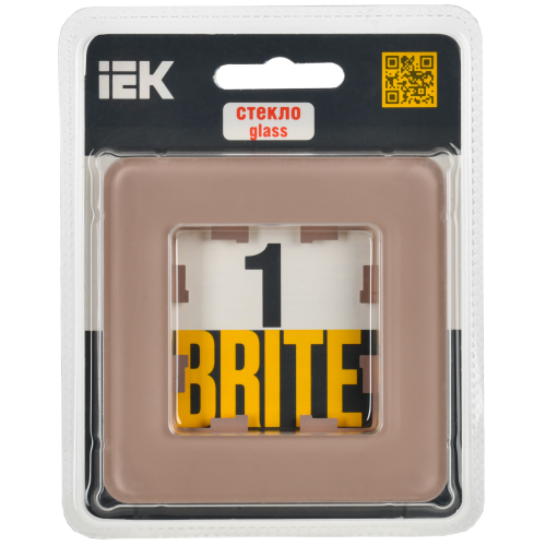 BRITE Рамка 1-местная РУ-1-2-Бр стекло дымчатый RE IEK BRITE Рамка 1-местная РУ-1-2-Бр стекло дымчатый RE IEK