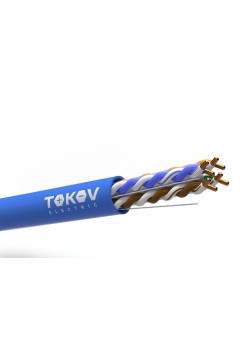 Кабель витая пара U/UTP 4х2х24AWG (0.57мм) кат.6 PVC Fluke tested (м) TOKOV PRO TKP-C08-U/UTP-42-6-305