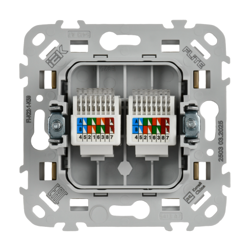 FLITE Розетка 2-местная компьютерная RJ45 категория 5Е UTP РК5е-2-0-ФлХ хаки IEK