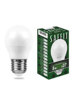 Лампа светодиодная SAFFIT SBG4505 Шарик E27 5W 230V 4000K