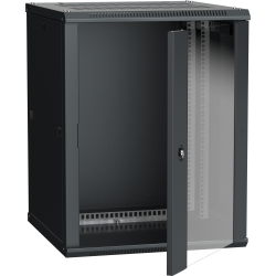 ITK Шкаф LINEA W 18U 600х600мм дверь стекло черный RAL9005