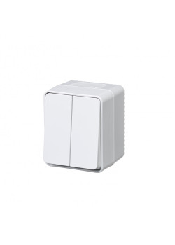 ATLASDESIGN PROFI IP54 О/У 2-клавишный ВЫКЛЮЧАТЕЛЬ, сх.5, 10АХ, БЕЛЫЙ