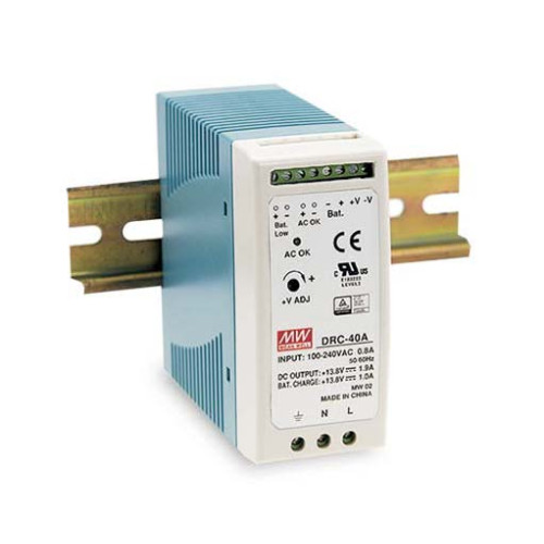 Блок питания AC-DC с функцией UPS, 60Вт, вход 90-264В АС,127-370В DC, выход 1: 27.6В,0-2.15 (1.4 ном.) А, выход зарядного устройства 27.6В,0.75А, в корпусе