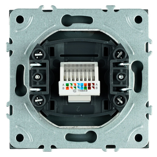 Розетка компьютерная 1-местная RJ-45 (механизм), STEKKER, серия Эмили, RST00-5117-05, черный уголь, soft touch Розетка компьютерная 1-местная RJ-45 (механизм), STEKKER, серия Эмили, RST00-5117-05, черный уголь, soft touch