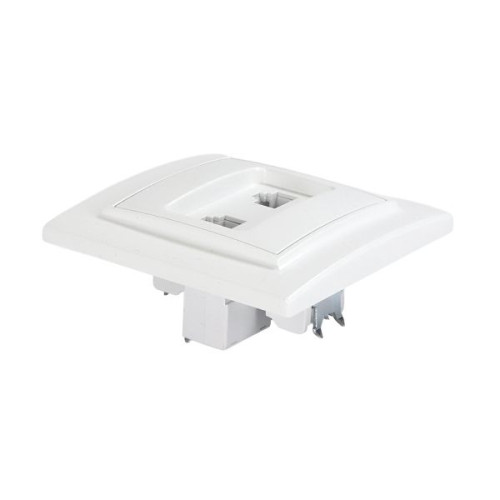 Минск Розетка RJ-45 2-местная СП белая EKF Минск Розетка RJ-45 2-местная СП белая EKF
