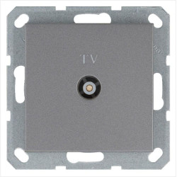 Розетка телевизионная оконечная TV Ф9.5мм механизм алюм. Jasmart G6001S