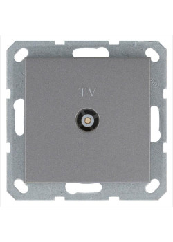 Розетка телевизионная оконечная TV Ф9.5мм механизм алюм. Jasmart G6001S