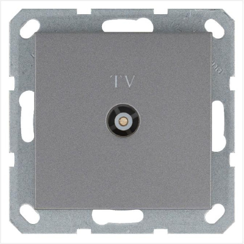 Розетка телевизионная оконечная TV Ф9.5мм механизм алюм. Jasmart G6001S