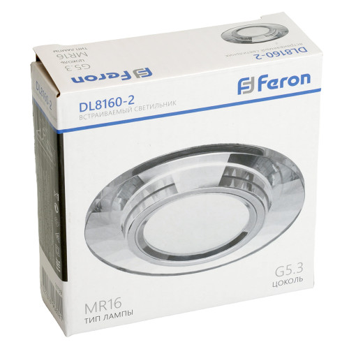Светильник встраиваемый Feron DL8160-2 потолочный MR16 G5.3 серебристый Светильник встраиваемый Feron DL8160-2 потолочный MR16 G5.3 серебристый