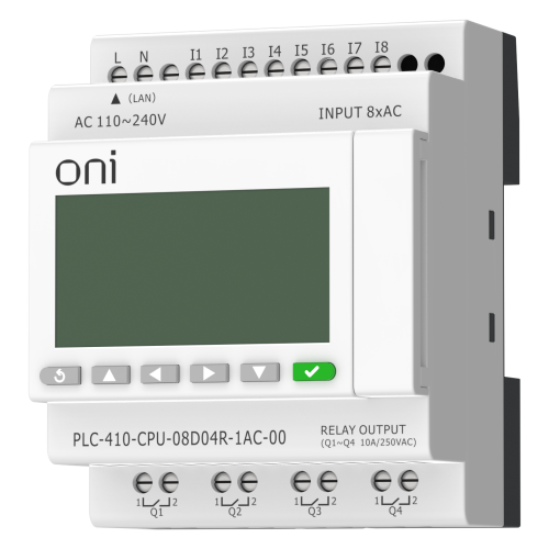 ПЛК 410 Модуль ЦПУ 8 DI 4 RO 220В AC с Ethernet портом с экраном ONI