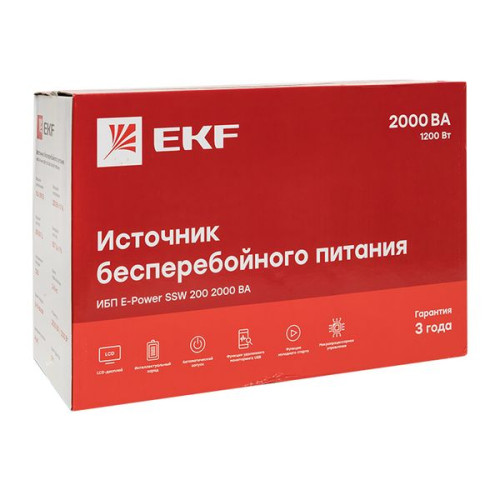 ИБП E-Power SSW200 2000 ВА 1200Вт, 4хSchuko, USB ,R45 ИБП E-Power SSW200 2000 ВА 1200Вт, 4хSchuko, USB ,R45