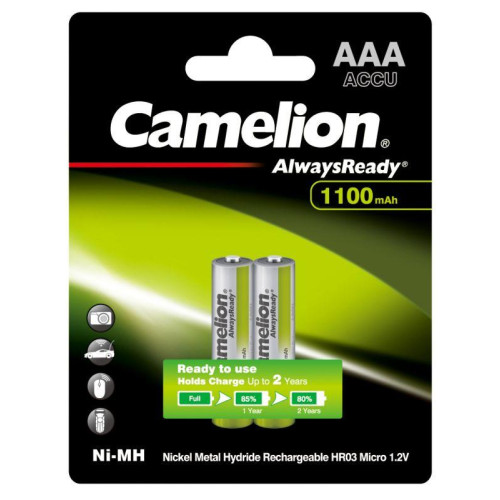 Аккумулятор Always Ready AAA-1100mAh Ni-Mh BL-2 NH-AAA1100BP2 1.2В Camelion 15037 Аккумулятор Always Ready AAA-1100mAh Ni-Mh BL-2 NH-AAA1100BP2 1.2В Camelion 15037
