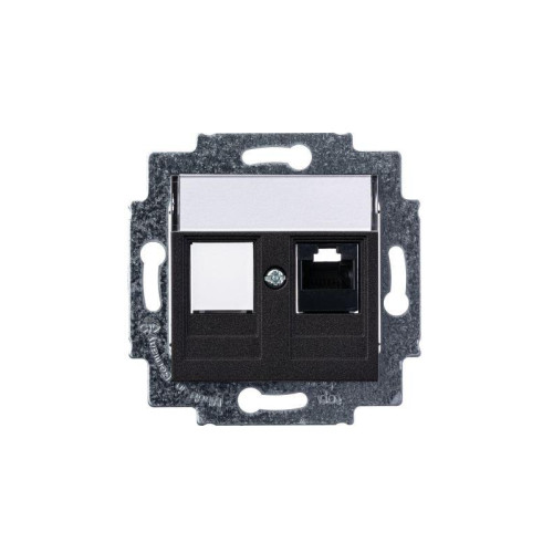 Розетка компьютерная Levit RJ45 кат.5E с заглушкой антрацит ABB 2CHH295117A6063 Розетка компьютерная Levit RJ45 кат.5E с заглушкой антрацит ABB 2CHH295117A6063