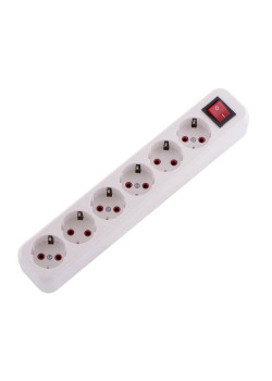 Колодка удлинителя 6-м с заземл. Lila с выкл. LEZARD 720-0600-602