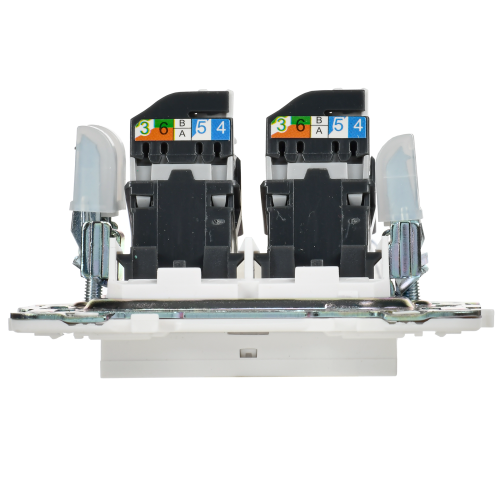 SKANDY Розетка компьютерная двойная RJ45 кат.5E SK-K03W арктический белый IEK SKANDY Розетка компьютерная двойная RJ45 кат.5E SK-K03W арктический белый IEK