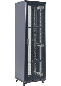 Шкаф коммутационный Rexant (04-1866-232) напольный 18U 600x600мм пер.дв.перфор. 800кг черный 230град. 988мм IP20 сталь