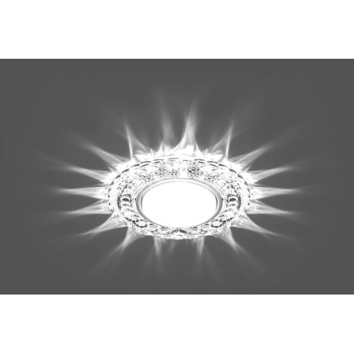 Светильник встраиваемый с белой LED подсветкой Feron CD4024 потолочный GX53 без лампы прозрачный Светильник встраиваемый с белой LED подсветкой Feron CD4024 потолочный GX53 без лампы прозрачный