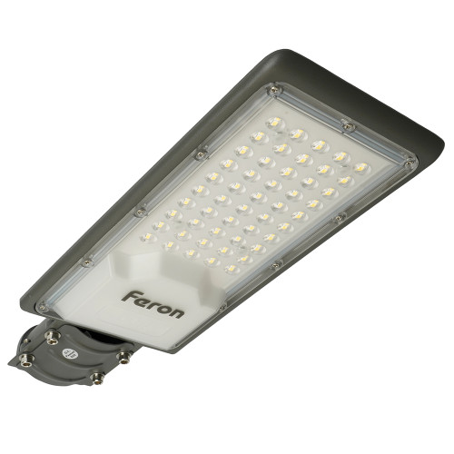 Светодиодный уличный консольный светильник Feron SP3032 50W 6400K 230V, серый Светодиодный уличный консольный светильник Feron SP3032 50W 6400K 230V, серый