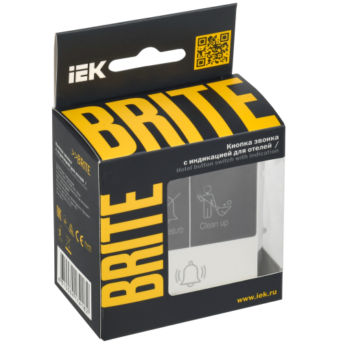 BRITE Кнопка звонка с индикацией для отелей 10А ВС10-1-9-БрБ белый IEK BRITE Кнопка звонка с индикацией для отелей 10А ВС10-1-9-БрБ белый IEK