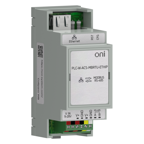 ПЛК W. Преобразователь интерфейсов Modbus RTU в Ethernet ONI