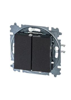 Выключатель 2-кл. СП Levit IP20 антрацит/дым. черн. ABB 2CHH590545A6063