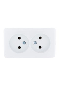 Розетка 2-м ОП Viola 16А IP20 без заземл. бел. LEZARD 751-0200-128