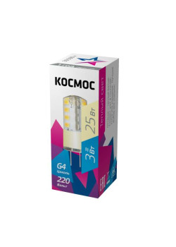 Лампа светодиодная 3Вт 220В G4 3000К КОСМОС LksmLED3wJCG4220v30
