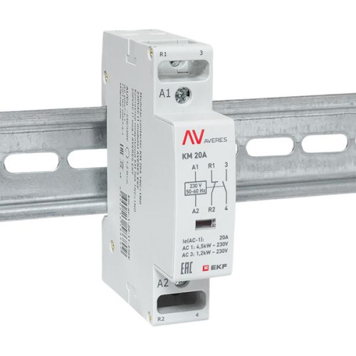 Контактор модульный КМ 20А 1NO+1NC 230В АС (1 мод.) AVERES EKF Контактор модульный КМ 20А 1NO+1NC 230В АС (1 мод.) AVERES EKF