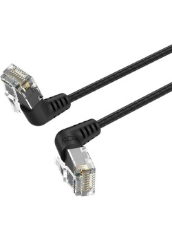 Патч-корд прямой Vention IBOBI UTP cat.6a, RJ45 угол 90 - 3м. Черный